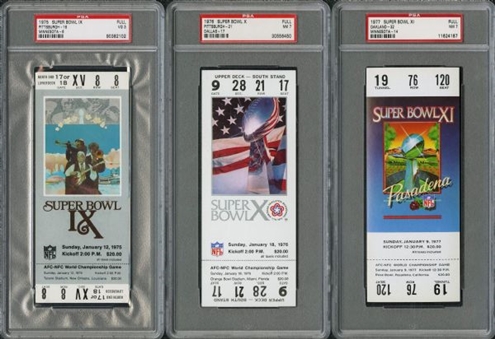 Super Bowl PSA Graded Ticket Collection of 31 Full Tickets